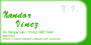 nandor vincz business card